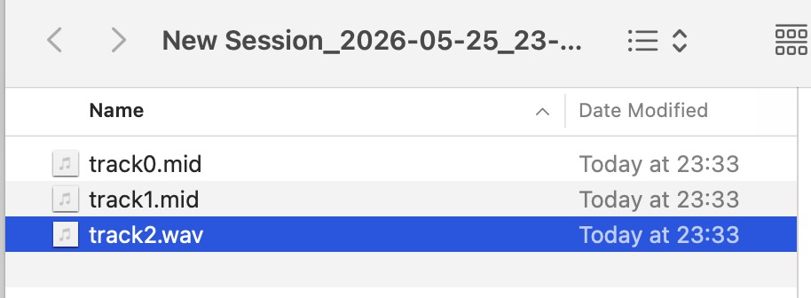 Recorded files generated by Swar Performer